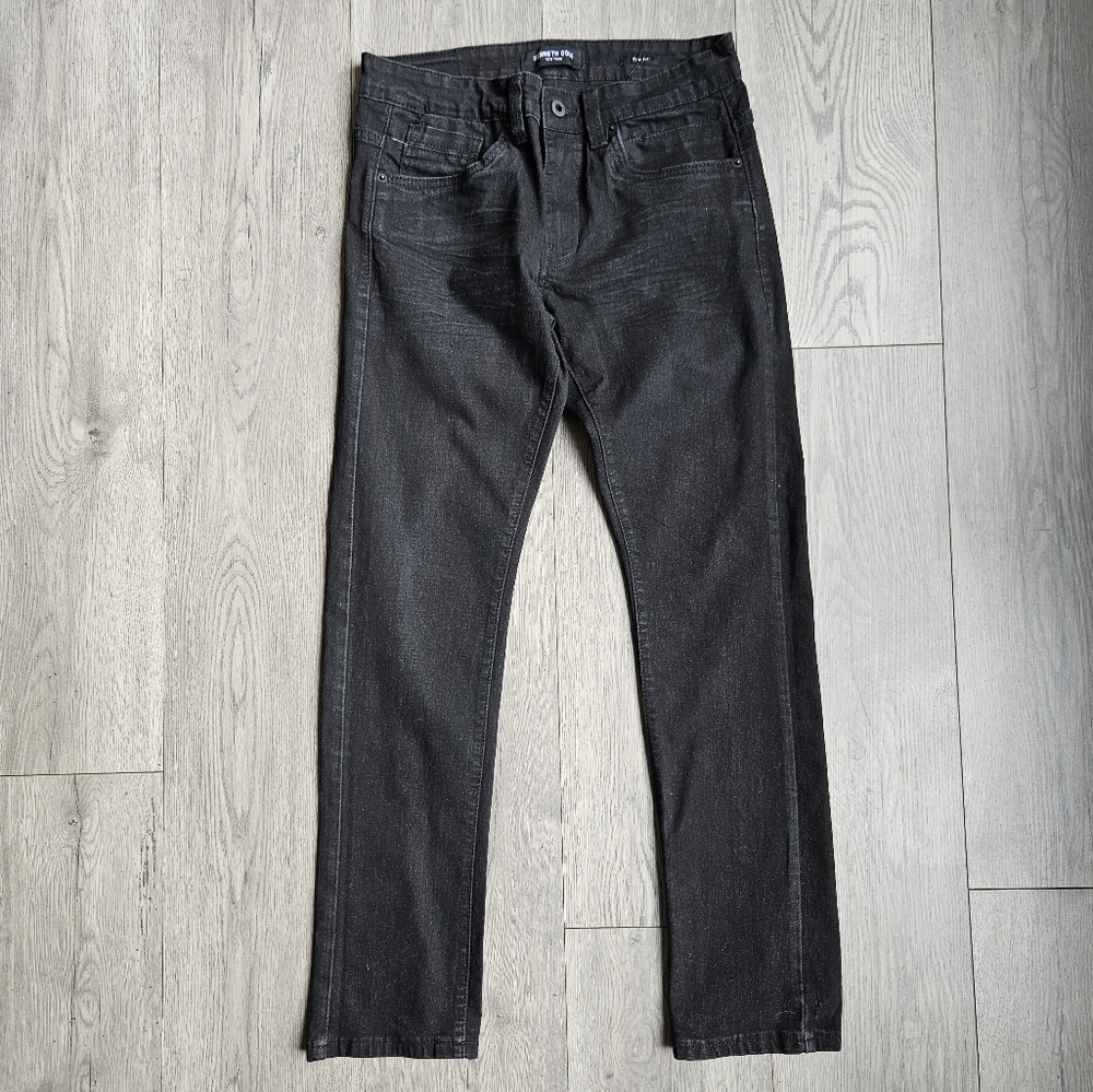 Kenneth Cole Slim-Fit Recycled Stretch Denim Jeans Black 28x30 (14/16)
